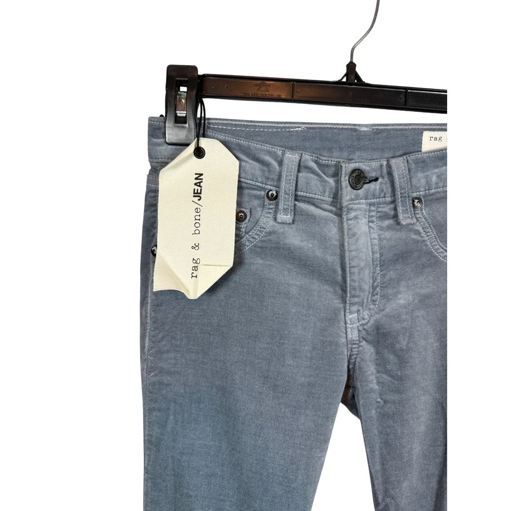 NWT Rag & Bone Skinny Jeans, Steel Blue Velvet, Size 25 - Picture 9 of 11